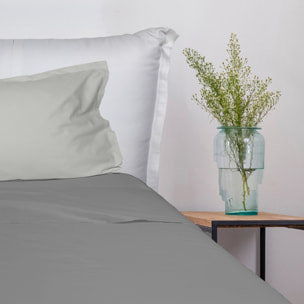 UNO CASA DESIGN Completo Letto Bice 25 Bicolor in Puro Cotone_Una piazza e mezza_grigio-chiaro