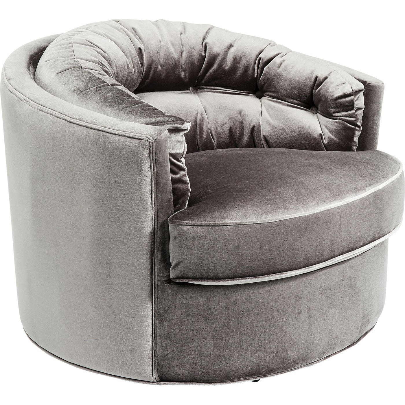 Fauteuil pivotant Music Hall velours gris Kare Design