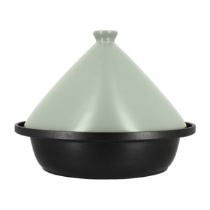 Tajine d24cm fond alu induction couvercle en céramique celadon