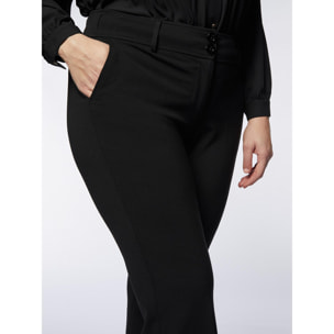 Fiorella Rubino - Pantalones flare de punto milano - Negro