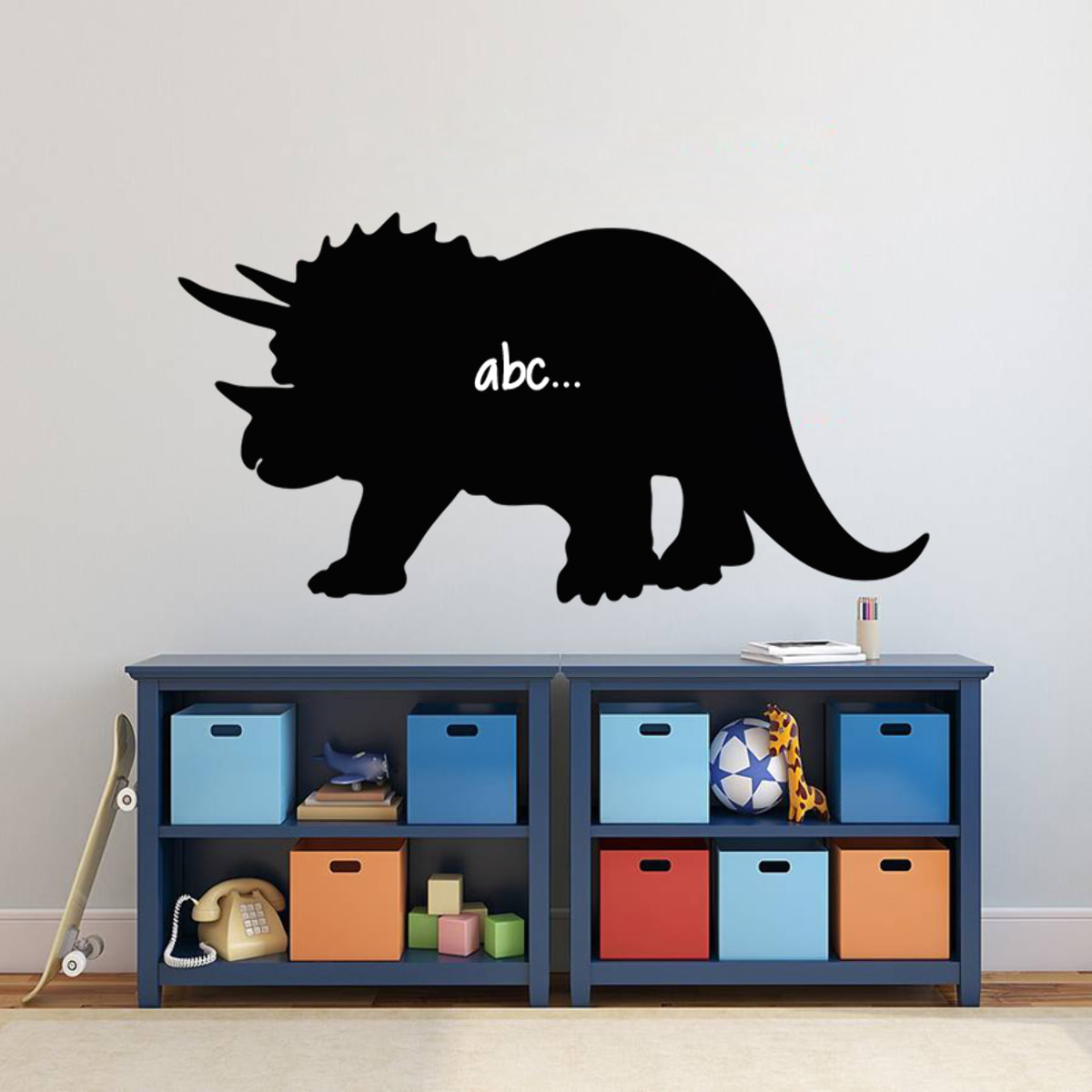 Sticker ardoise tableau noir - stickers muraux adhésif effaçable - SILHOUETTE KENTROSAURE
