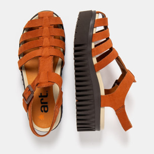 Sandalia de cuña 1575 NOBUCK D.ORANGE-BROWN/BRIGHTON color Dark orange-brown