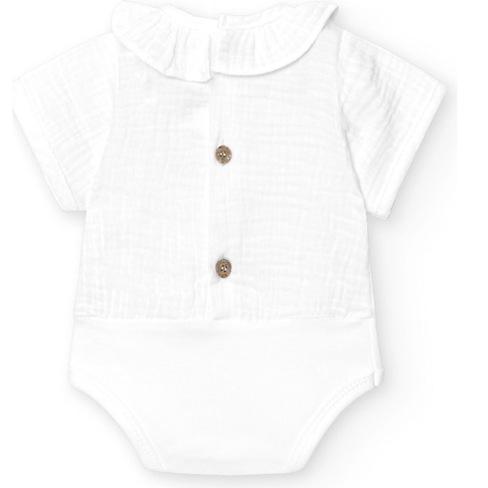 Body bebé manga corta cuello bambula