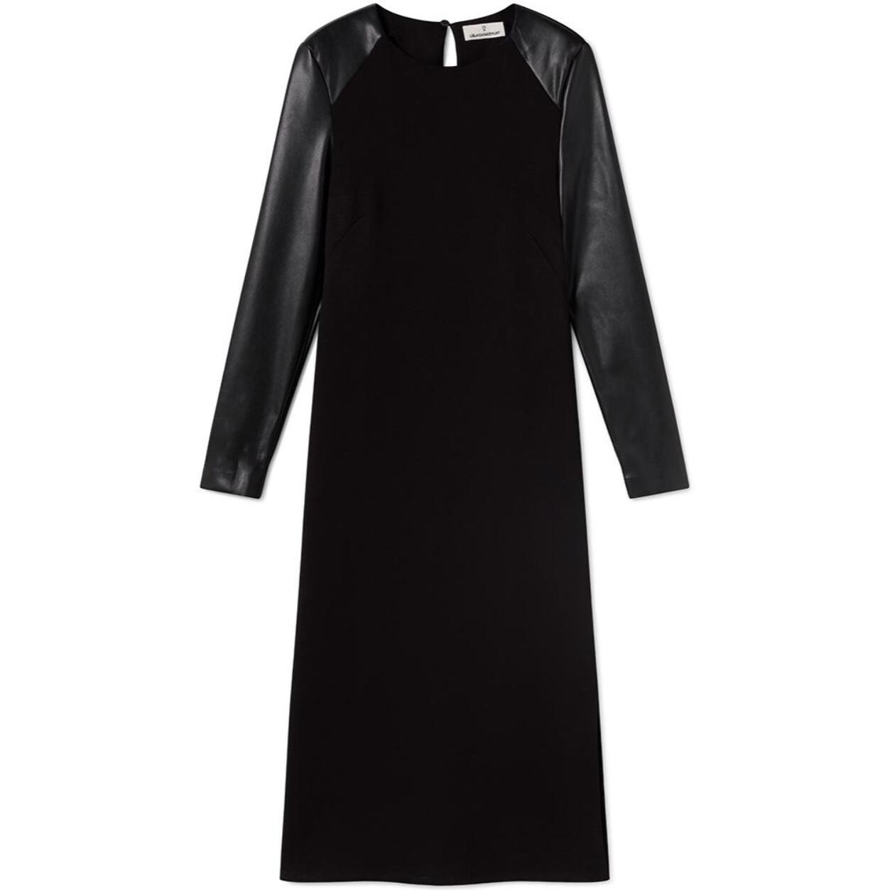 Abito midi in maglia Roma con maniche in similpelle