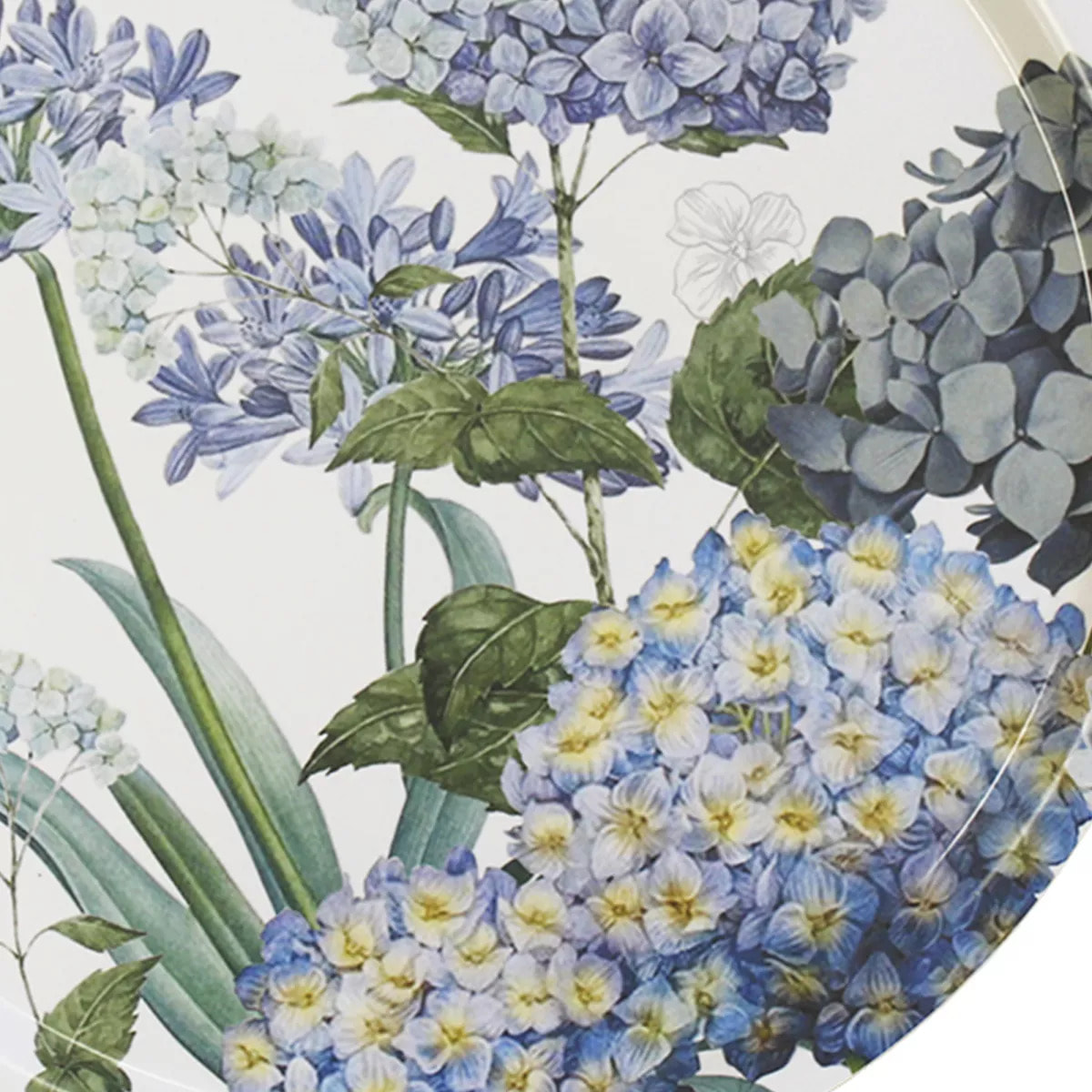 Plateau bois imprimé bleu vert Jardin de bretagne bleu