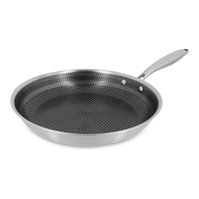 Poêle en acier inoxydable et céramique antiadhésif 30cm - tous feux TRINOX