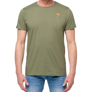 T-shirt in cotone 150 gr Hot Buttered Lizard Colore Verde militare.