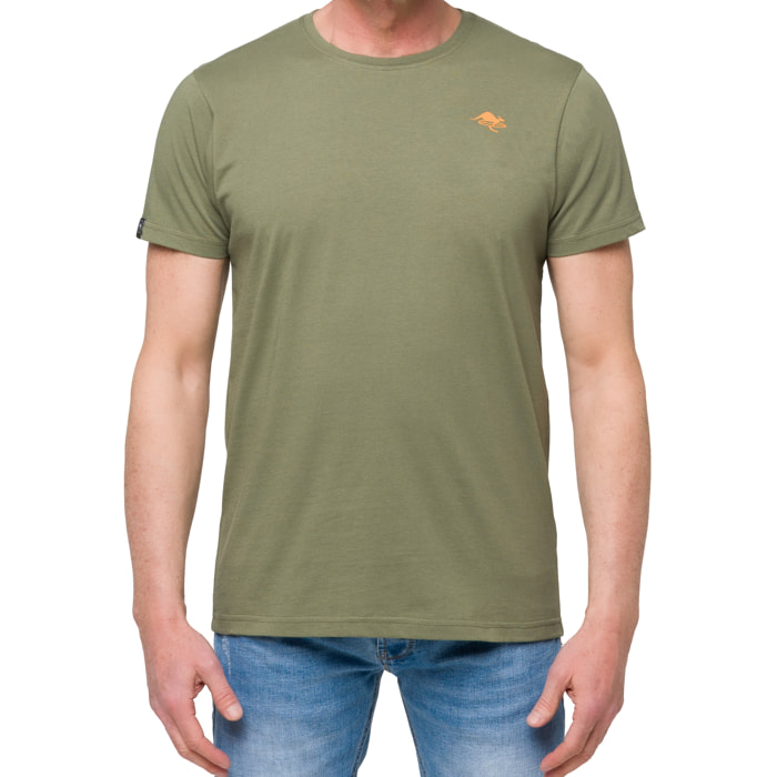T-shirt in cotone 150 gr Hot Buttered Lizard Colore Verde militare.