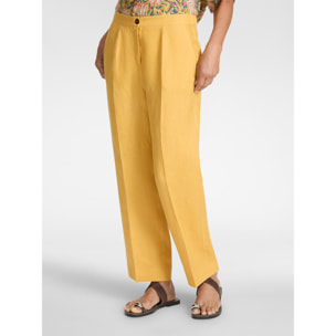 Elena Mirò - Pantaloni in lino - Giallo