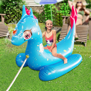 DAM Flotador gigante con forma de dinosaurio. 165x125cm. 165x85x125 Cm. Color: Azul