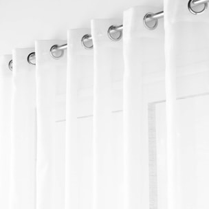 Voilage blanc fluide transparent - Blanc