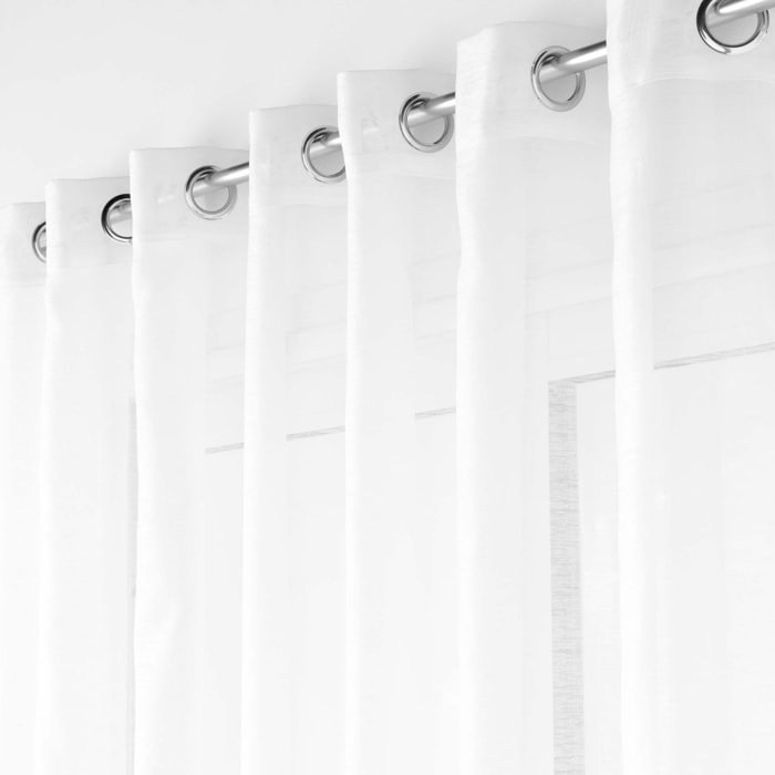 Voilage blanc fluide transparent - Blanc