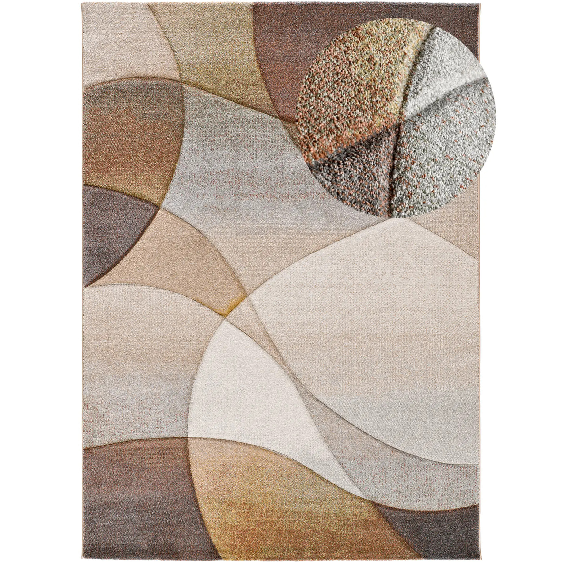 BADET Alfombra abstracta de pelo corto terracota, varias medidas disponibles.