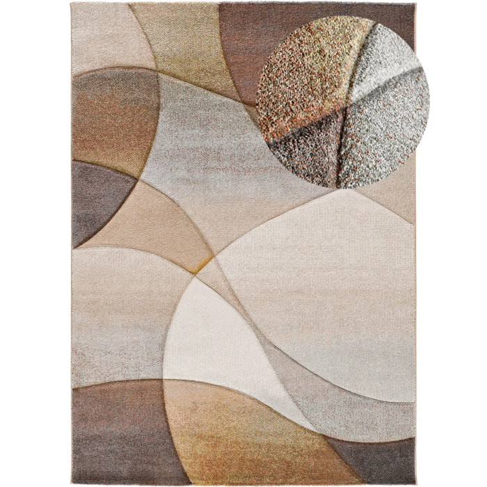 BADET Alfombra abstracta de pelo corto terracota, varias medidas disponibles.