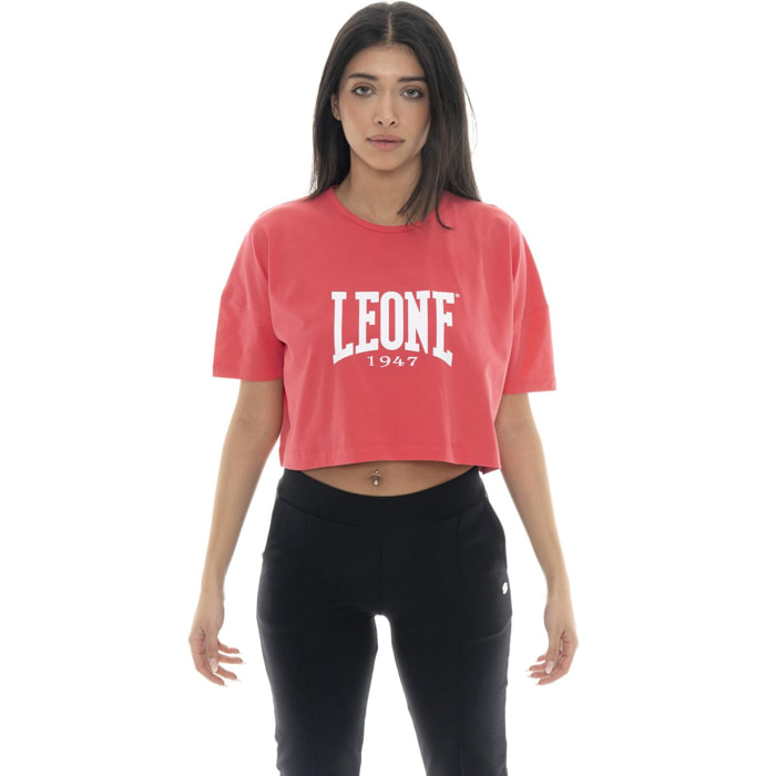 T-shirt da donna cropped Leone Basic