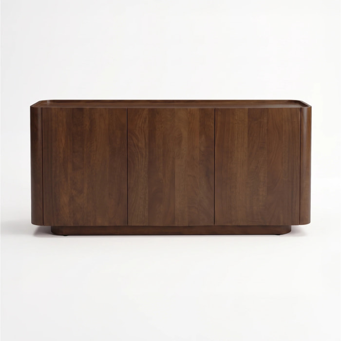 Buffet en bois de manguier finition noyer - Aldo