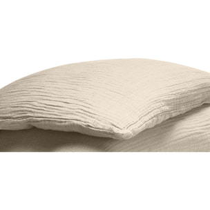 Housse de couette gaze de coton ecru naturel