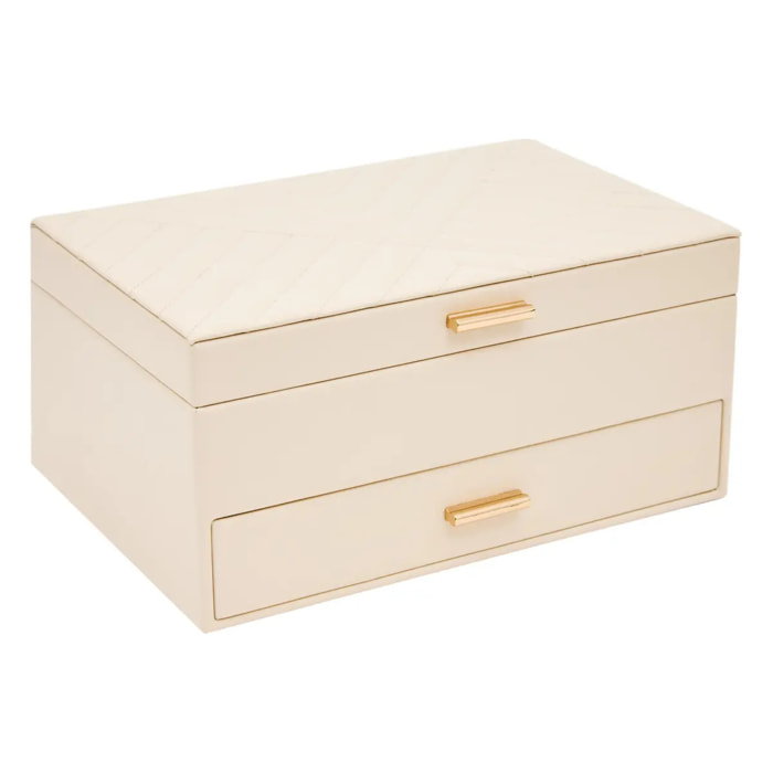 Boîte à bijoux Natty rectangulaire 18,4x26,5cm 1 tiroir blanc