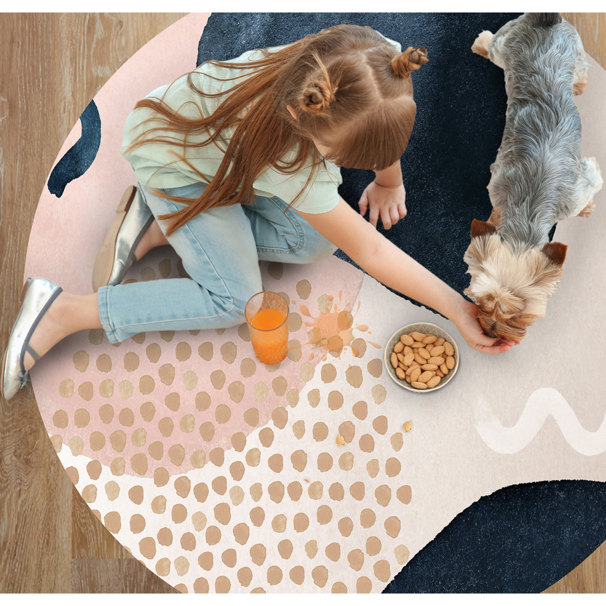 Alfombra de vinilo CERAMIKO, Katerina, diseño moderno [Diam] 180 cm