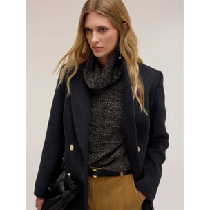 Motivi - Cappotto doppiopetto in panno misto lana - Grigio