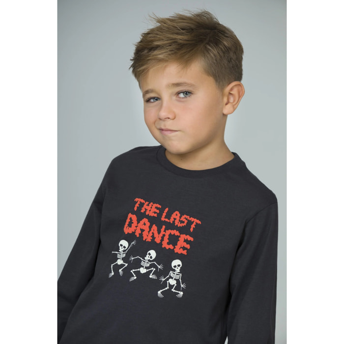 T-shirt Bambino Antracite Skeleton