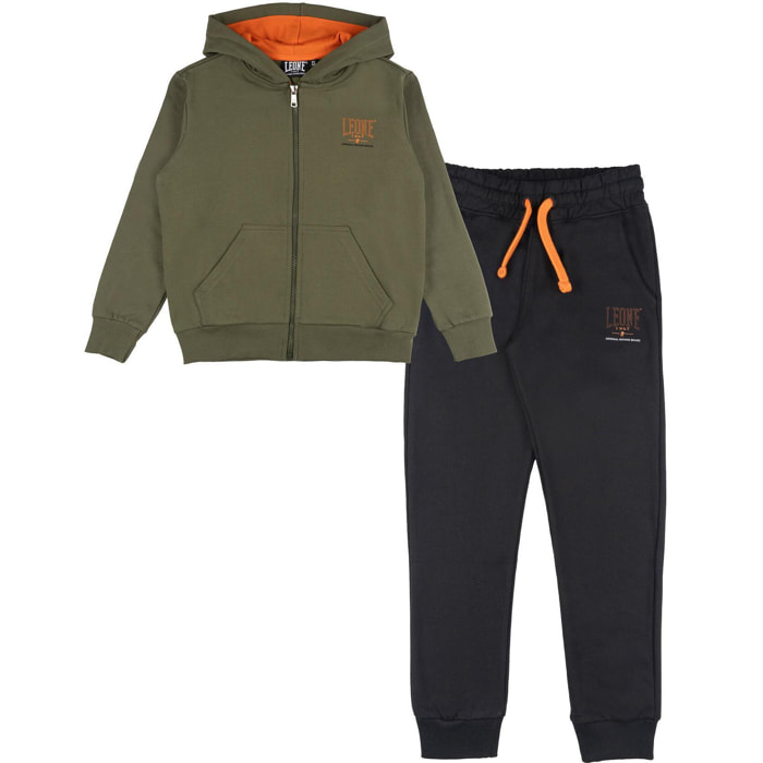 Tuta invernale da bambino con cappuccio e zip Leone 1947 Neon