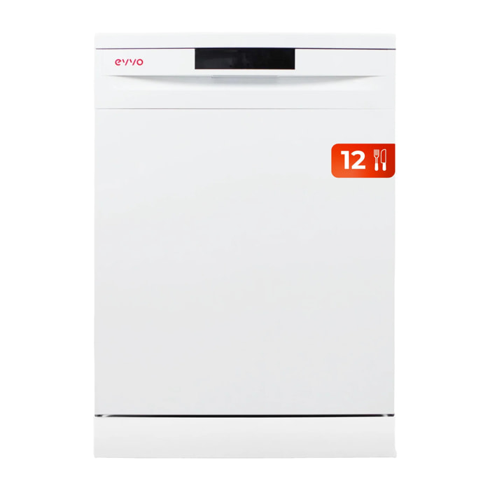 Lavavajillas EVVO D1, 12 Cubiertos, 5 Programas, Blanco, Ancho 600 mm