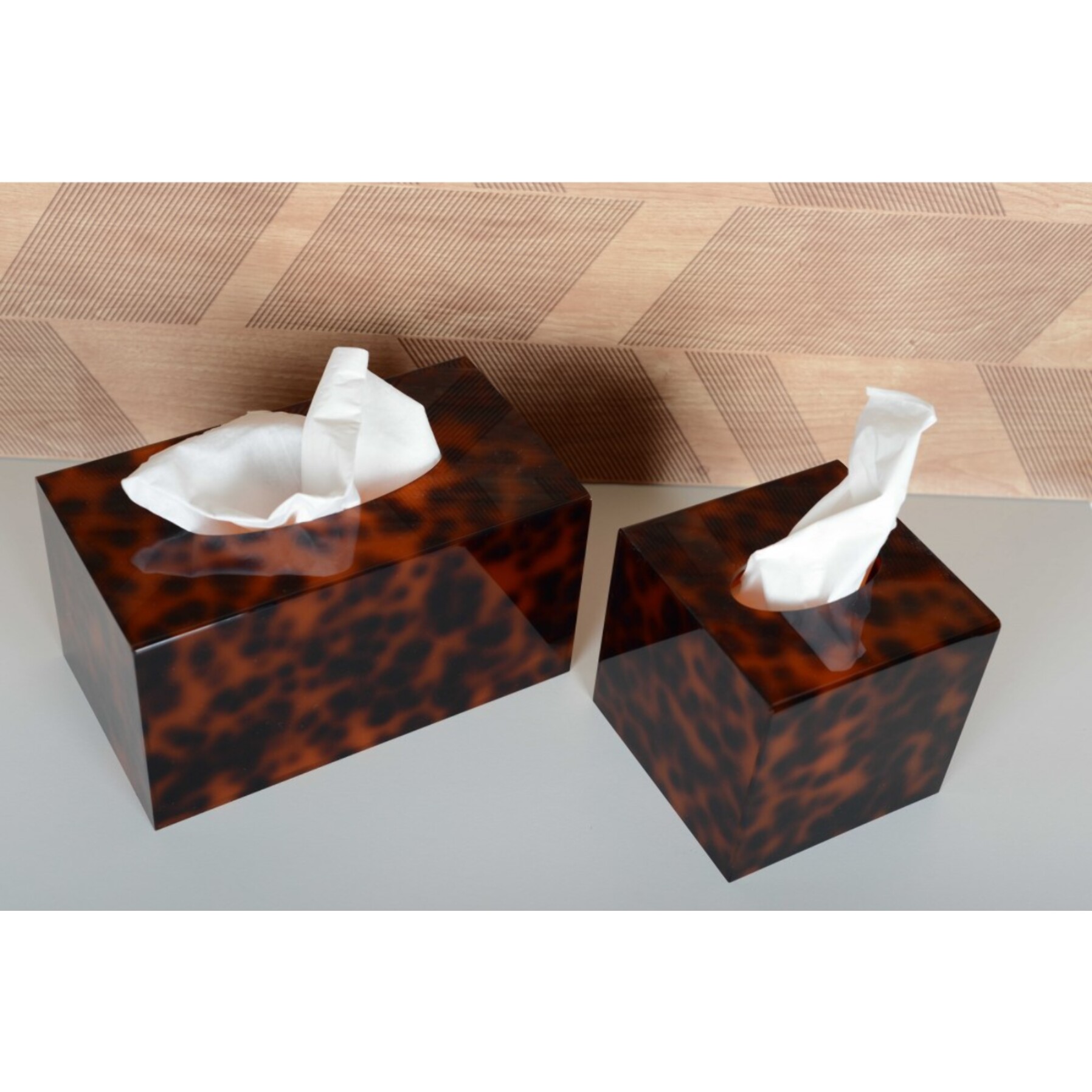 Boite a mouchoirs carre leopard 12.6x12.6x12cm