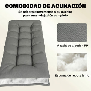 Cojín para Banco Exterior, Cojín para Banco y Tumbona de Jardín con Correas de Sujeción, Protección UV50+, Rebote Lento, para Interior y Exterior, 198x65x13 cm, Gris Claro