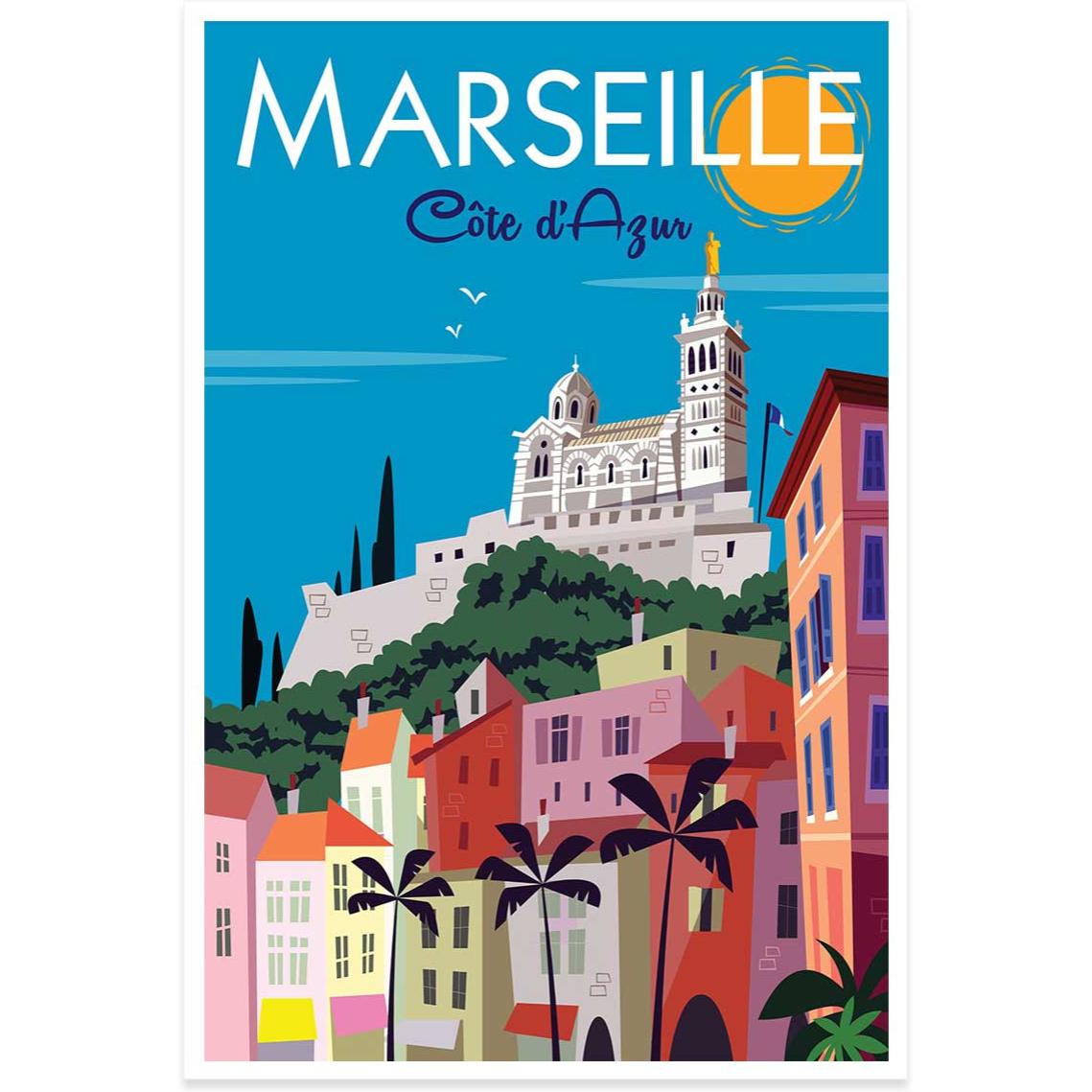 Affiche vintage Marseille Affiche seule