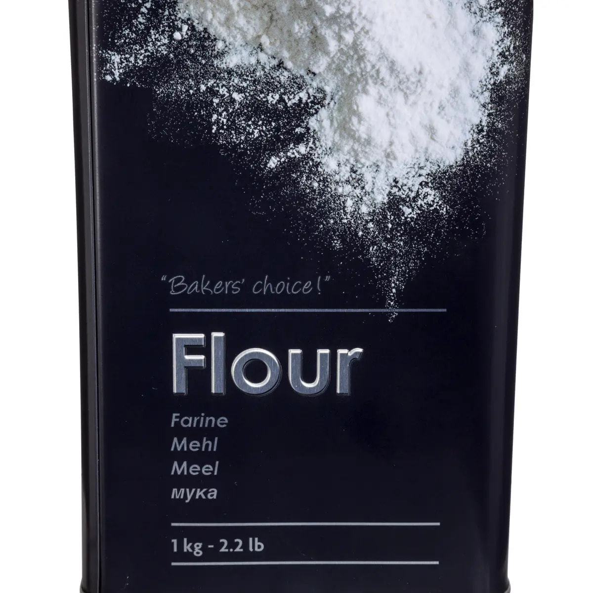 Boîte à farine 1kg métal "Black Edition" noir