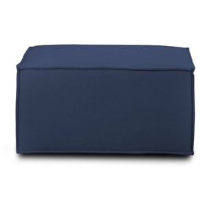 Pouf Barbara, Pouf da salotto, 100% Made in Italy, Poltroncina relax in tessuto imbottito, Cm 80x70h43, Blu