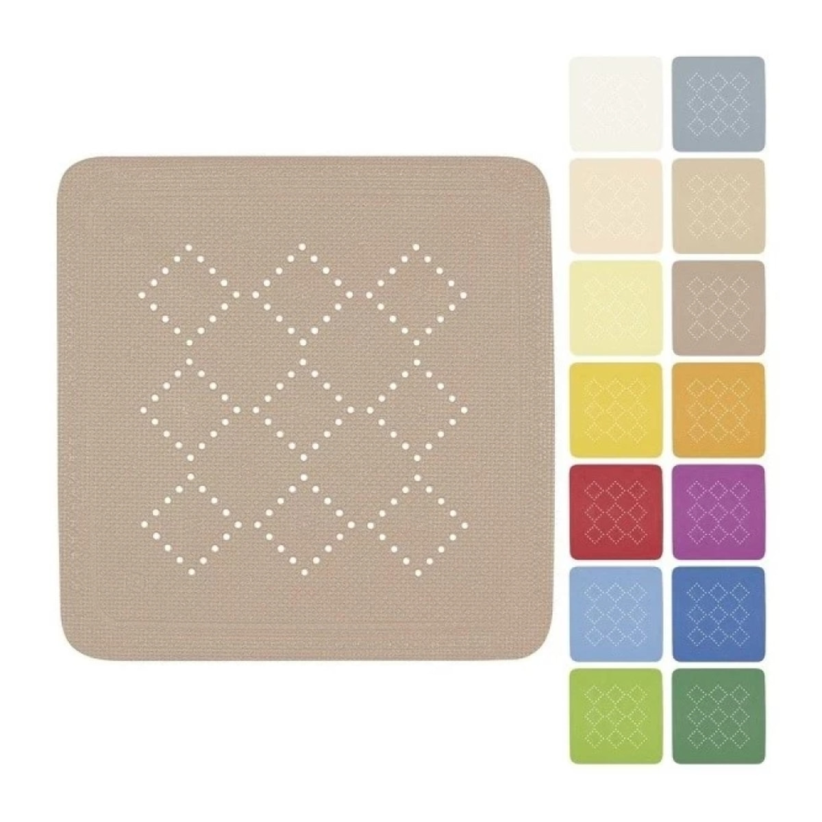 Tapis Fond de douche PVC ALASKA 55x55cm Taupe Spirella