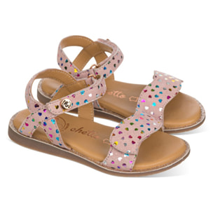 Sandalia de estampado corazones