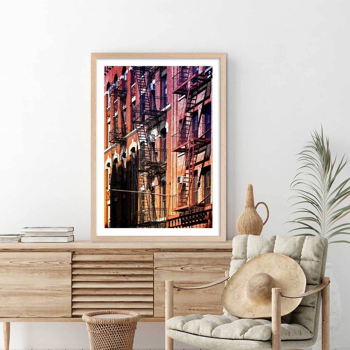 Affiche urbaine new york west side story Affiche + cadre en bois - Chêne