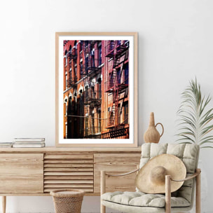 Affiche urbaine new york west side story Affiche + cadre en bois - Chêne