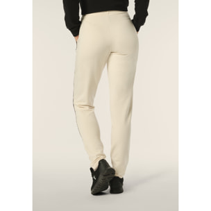 Pantalone donna in felpa di viscosa con impunture leopardate