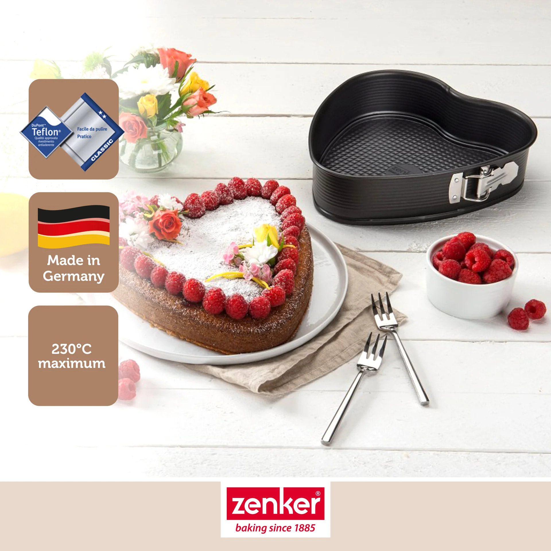 Moule à gâteau coeur avec charnière 27 x 25 cm Zenker Special Creative