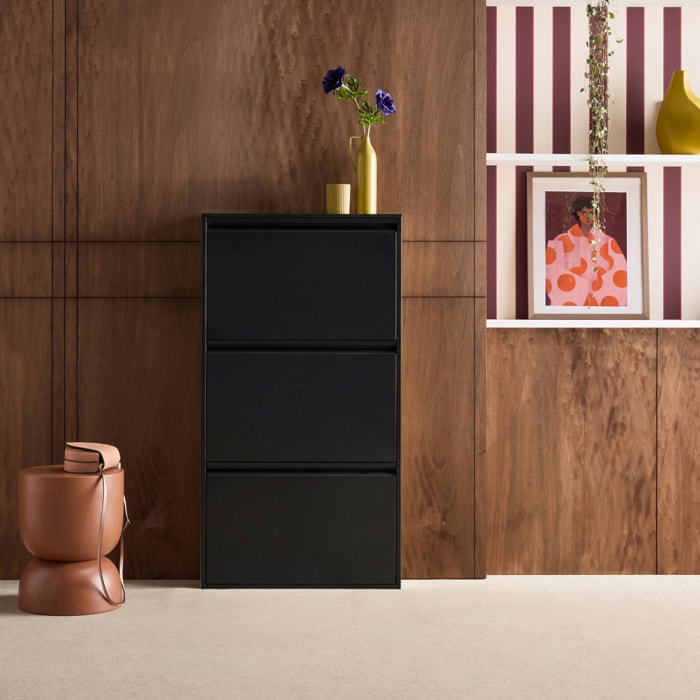 Meuble à chaussures industriel métal 3 abattants KENTUCKY