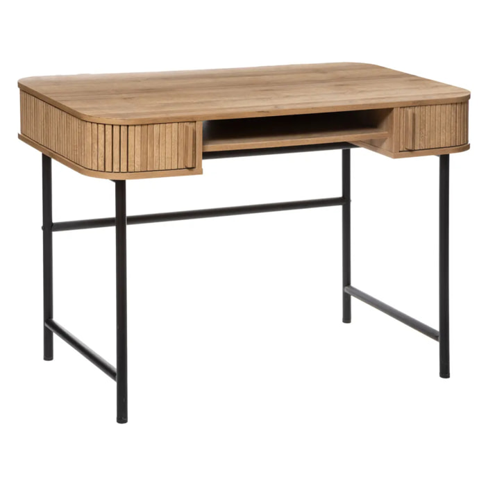 Bureau 2 portes "Colva" effet chêne L105cm