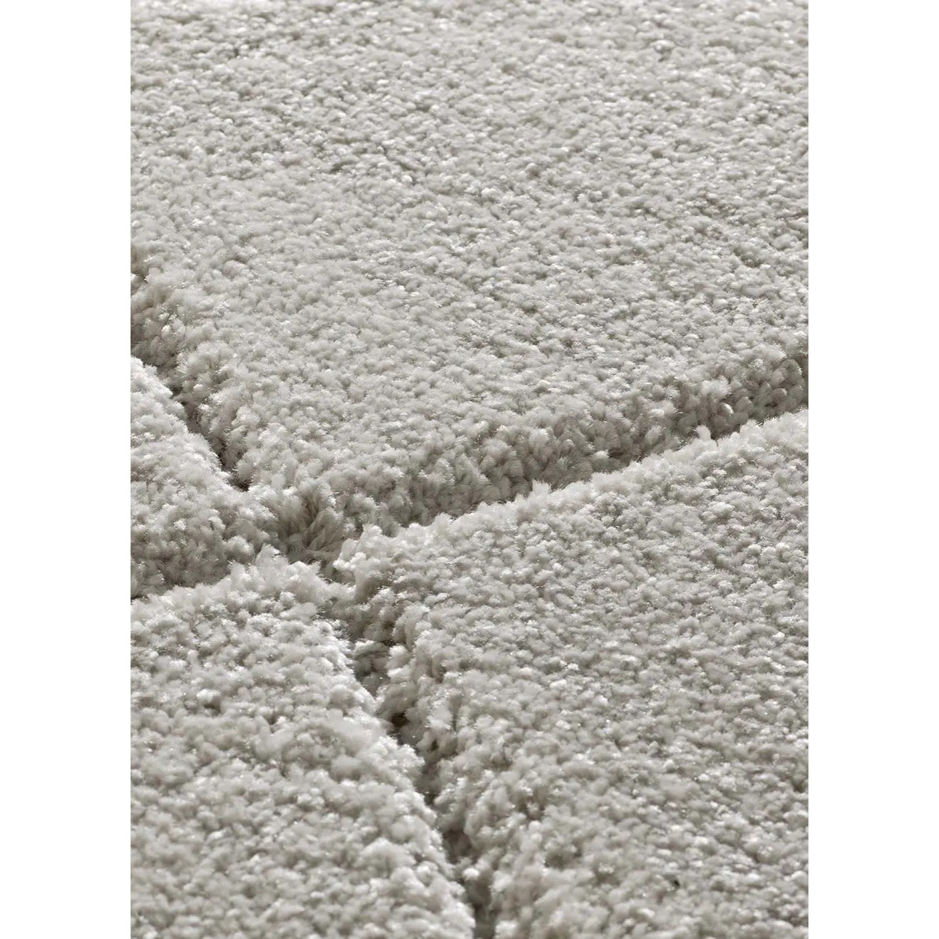 MOLIER Alfombra shaggy con formas abstractas en plata, varias medidas disponibles.