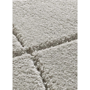 MOLIER Alfombra shaggy con formas abstractas en plata, varias medidas disponibles.