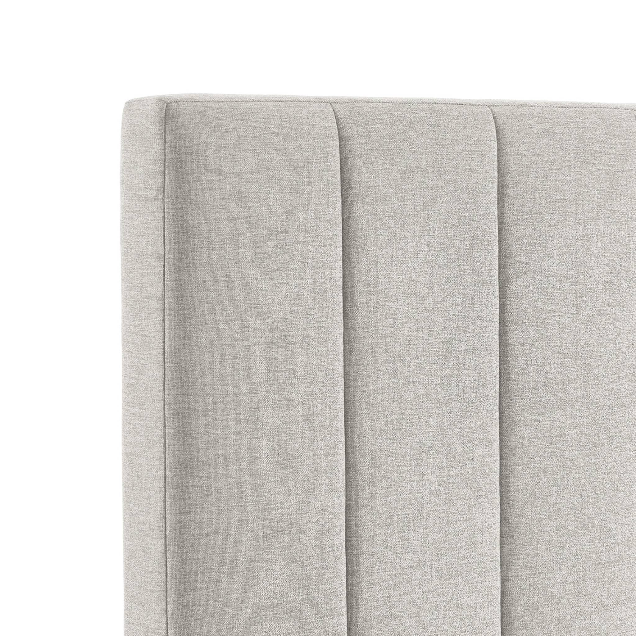 Tête de lit pour lit double 160cm revêtement tissu gris clair - Cole 170cm