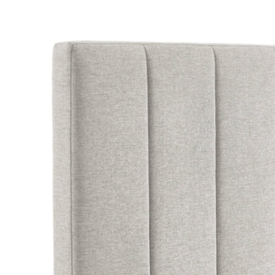 Tête de lit pour lit double 160cm revêtement tissu gris clair - Cole 170cm