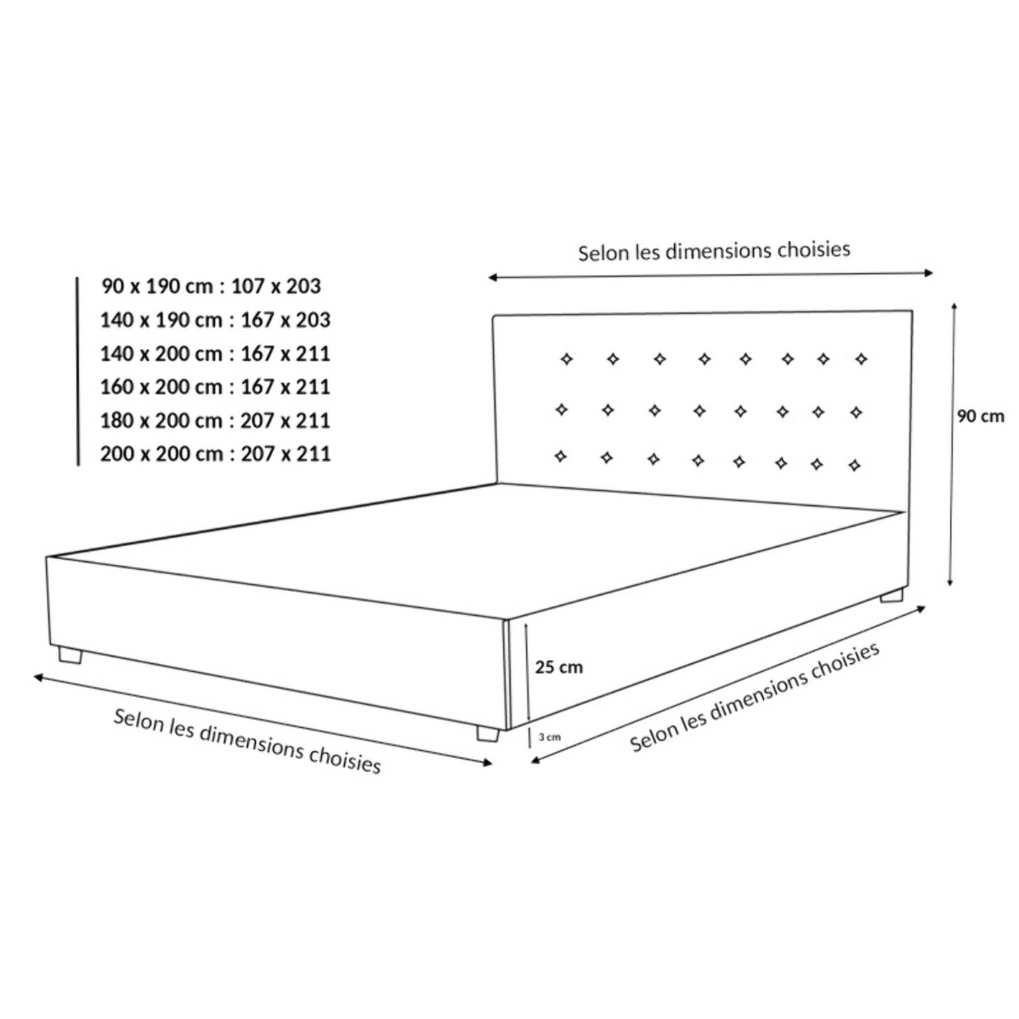 Lit coffre sommier relevable gris | Modele Venise Simili Cuir | Grande capacite de stockage