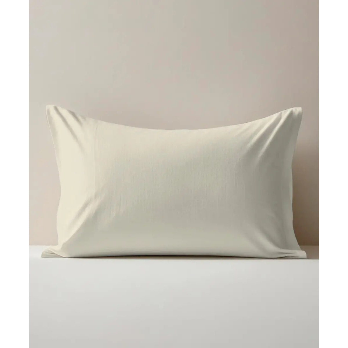 Coppia Federe cuscini letto PERCALLE BEIGE tinta unita 100% Percalle di Cotone e Made in Italy