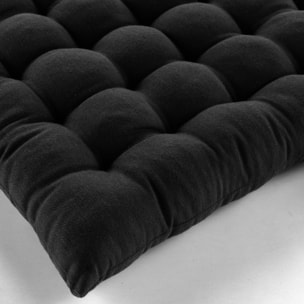 Assise matelassée en coton et polyester recyclé - Noir