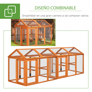 Gallinero para Exterior 140x88,5x106 cm Gallinero para 1-3 Gallinas con 3 Perchas Marco de Madera y 2 Puertas con Cierre para Patio Madera Natural