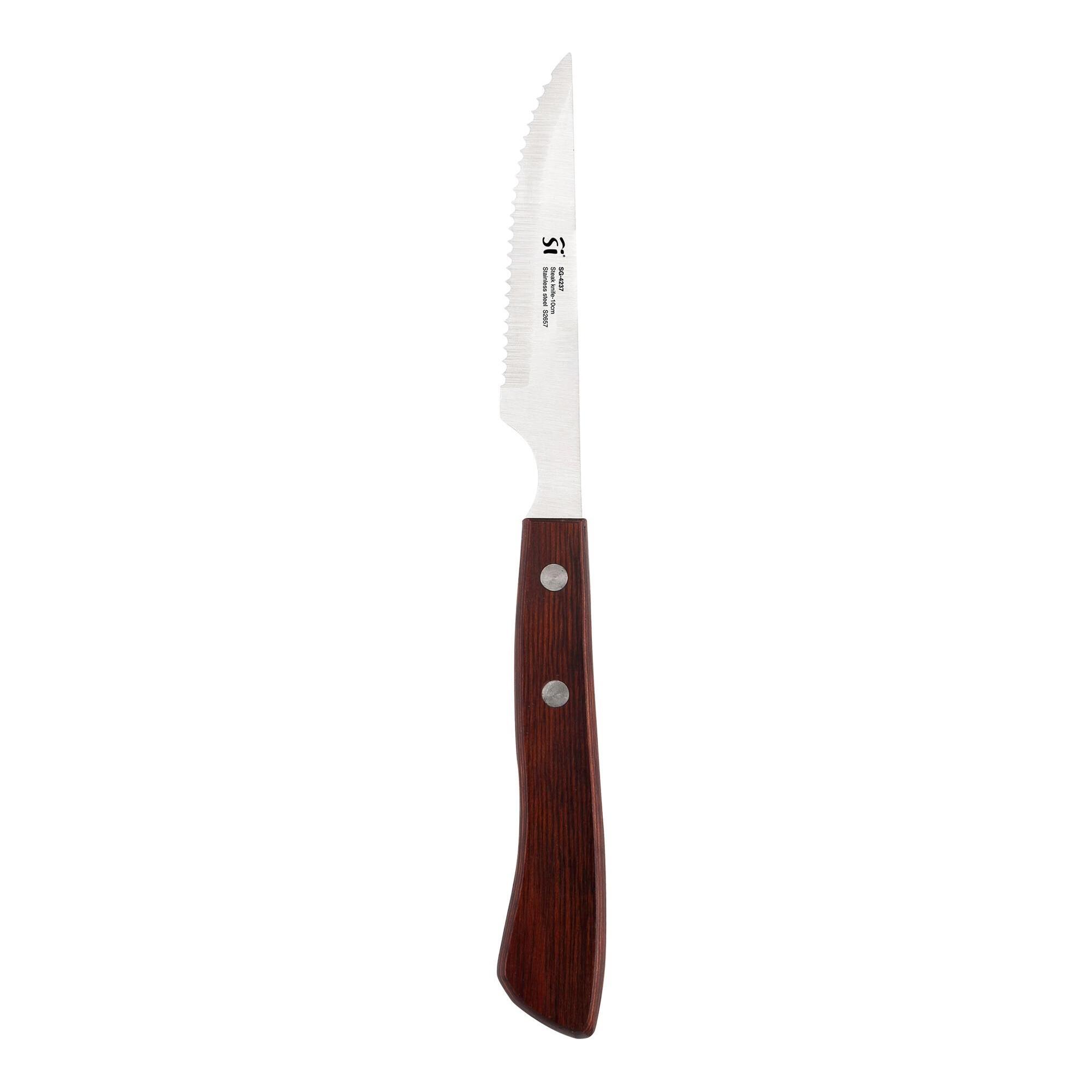 Set de 6 cuchillos chuleteros h.10cm en acero inoxidable pakka san ignacio