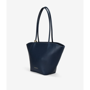 Bolso tote azul con cremallera